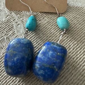 Lapis lazuli and turquoise earrings